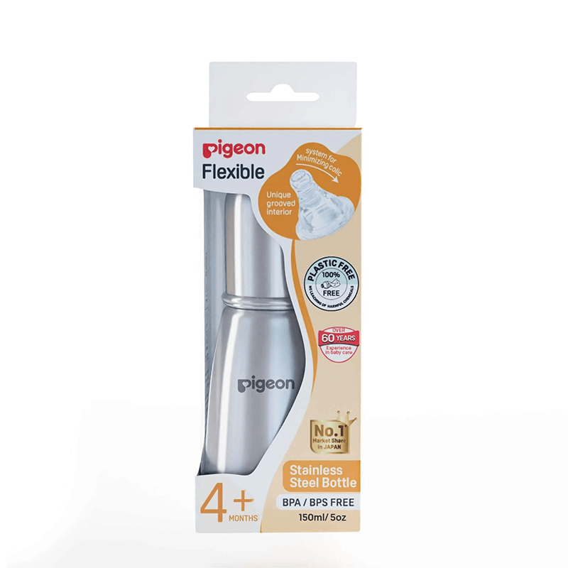 Flexible Slim Neck Steel Feeding Bottle 150ml